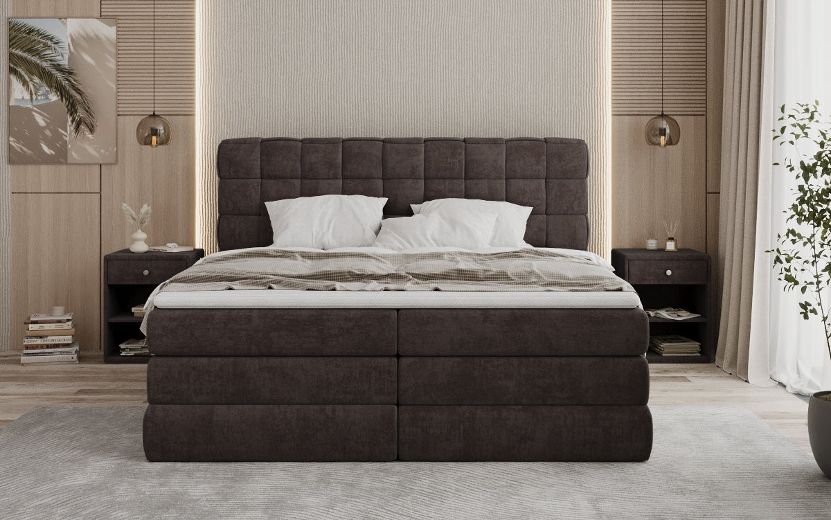 Boxspringbett Trama mit Stauraum in Samt