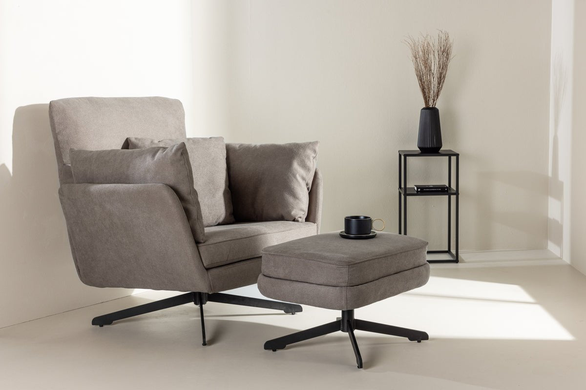 Kreslo Porto - s poťahom z bouclé v sivej