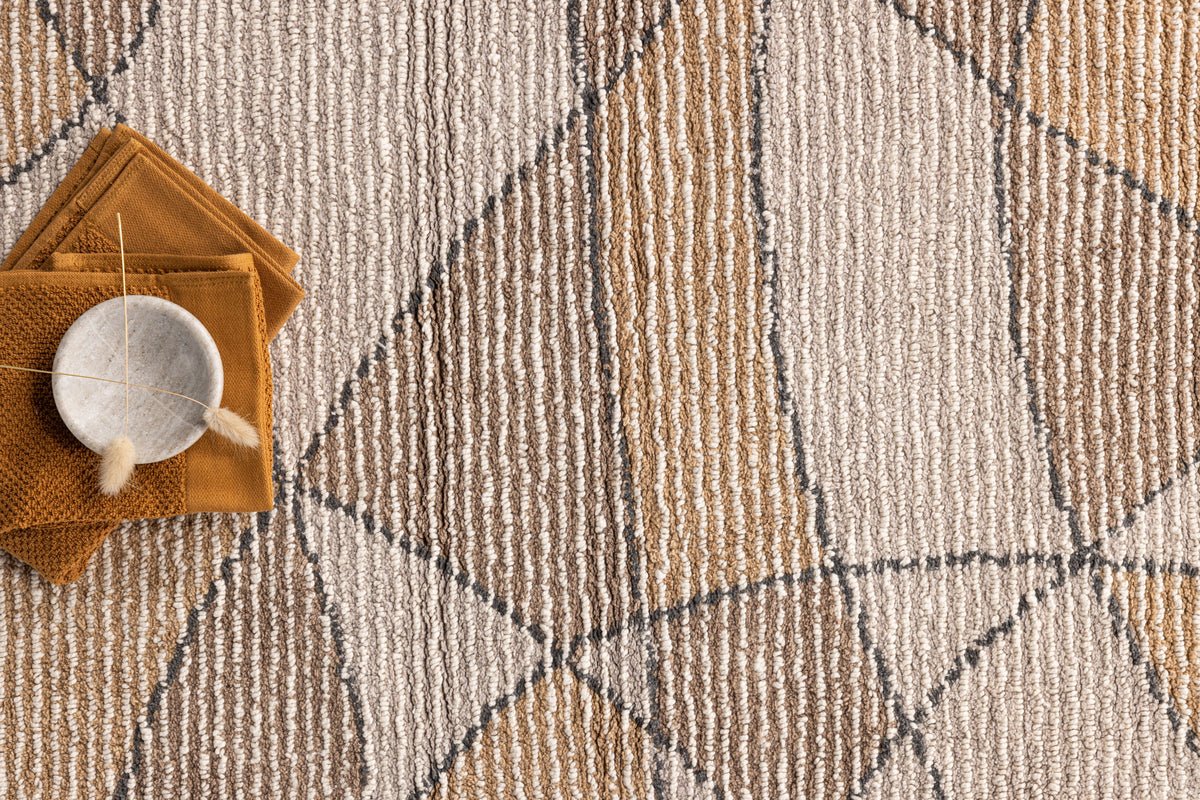 Kúpeľňová predložka Canggu - v teplých pieskových a sivých odtieňoch z prírodnej bavlny