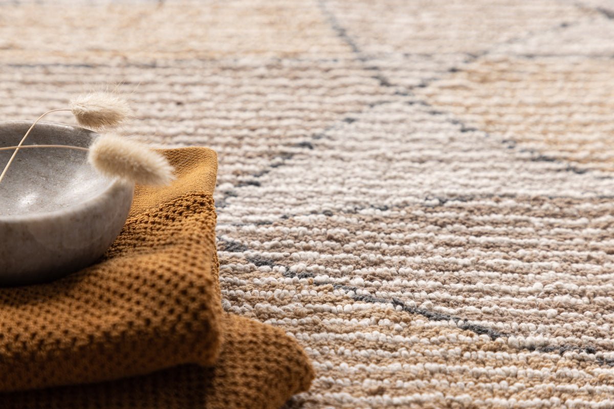 Kúpeľňová predložka Canggu - v teplých pieskových a sivých odtieňoch z prírodnej bavlny