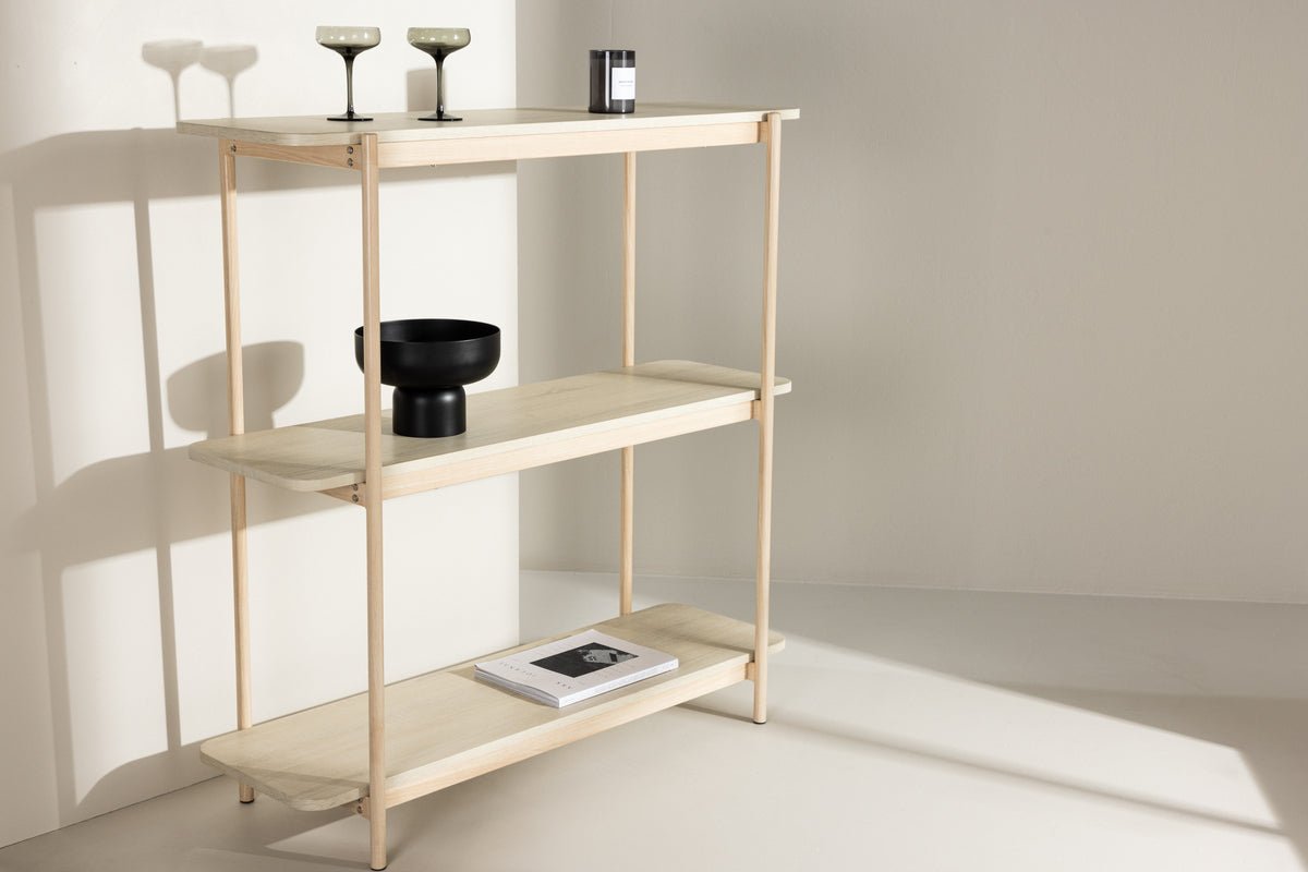 Regal Heim – 3-poschodový regál v bielom umývaní