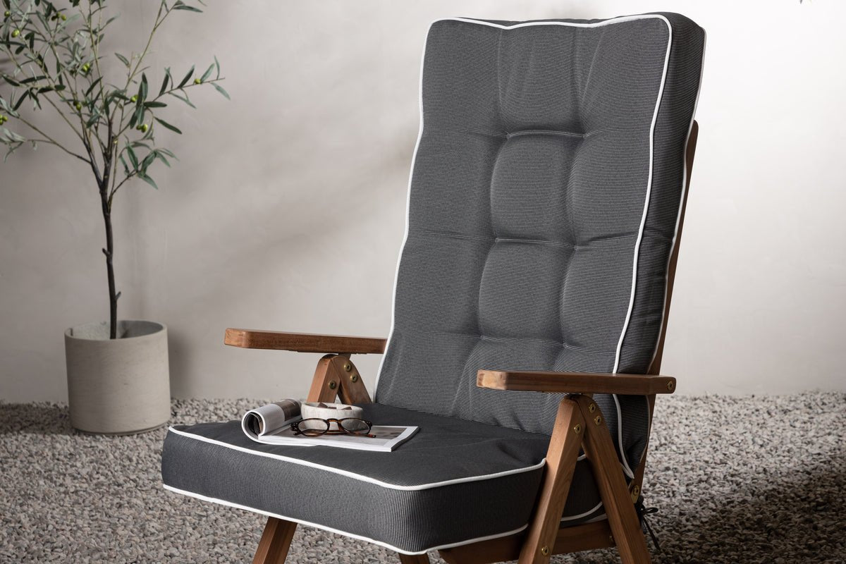 Záhradná sada 3 ks - Sedák na stoličku Jill z polyesteru, tmavosivý