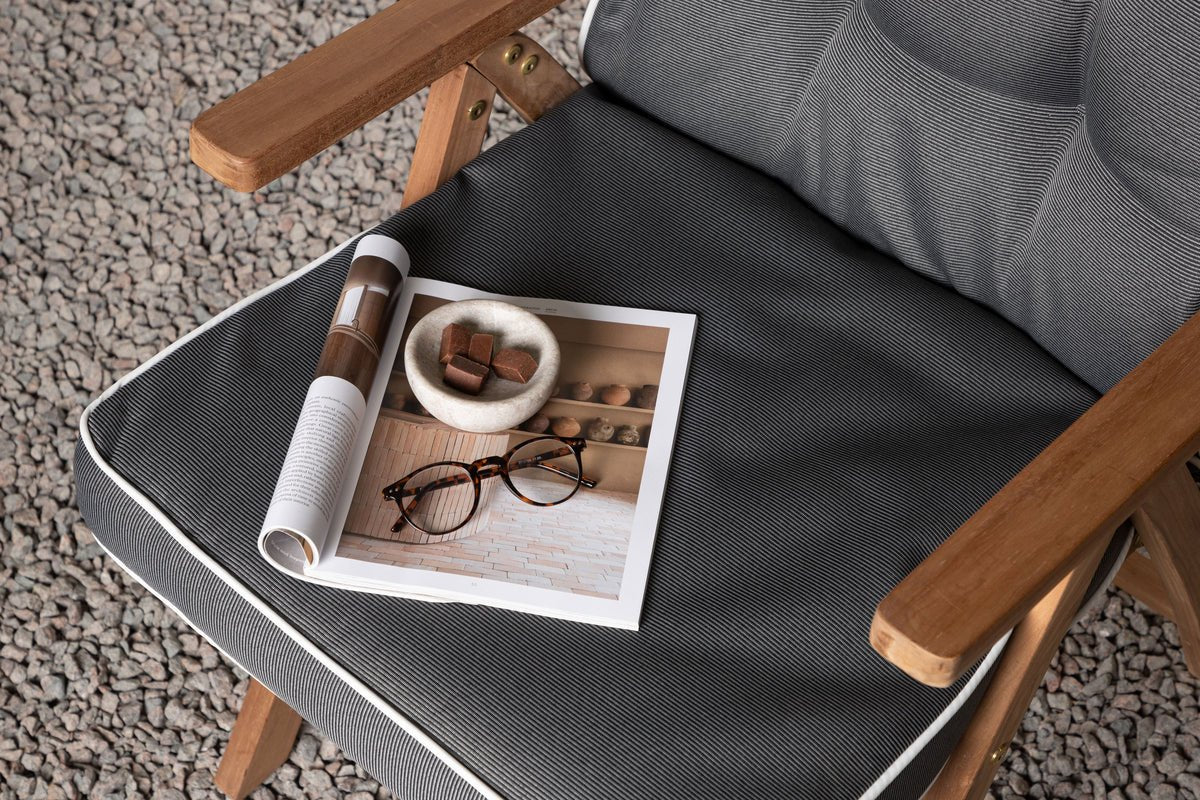 Záhradná sada 3 ks - Sedák na stoličku Jill z polyesteru, tmavosivý