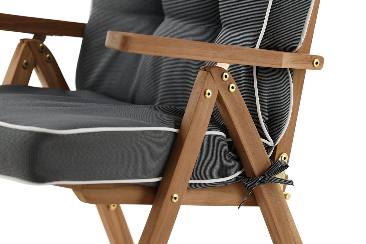 Záhradná sada 3 ks - Sedák na stoličku Jill z polyesteru, tmavosivý