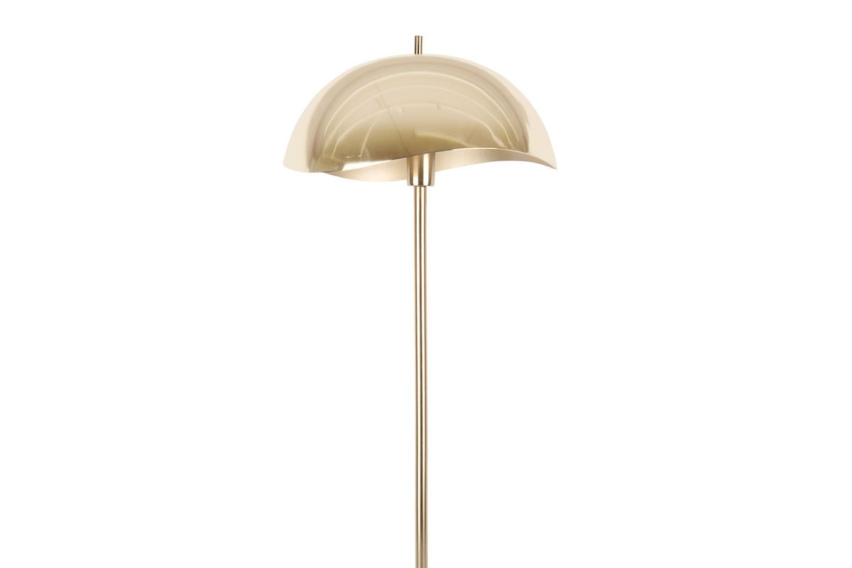 Stojacia lampa Kavira – z železa s brúseným zlatým povrchom