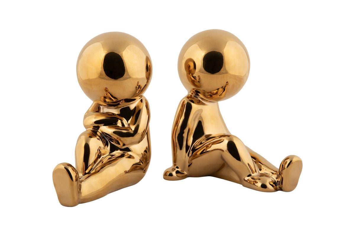 Knižná podpera Lunvia - z keramiky / sediace duo