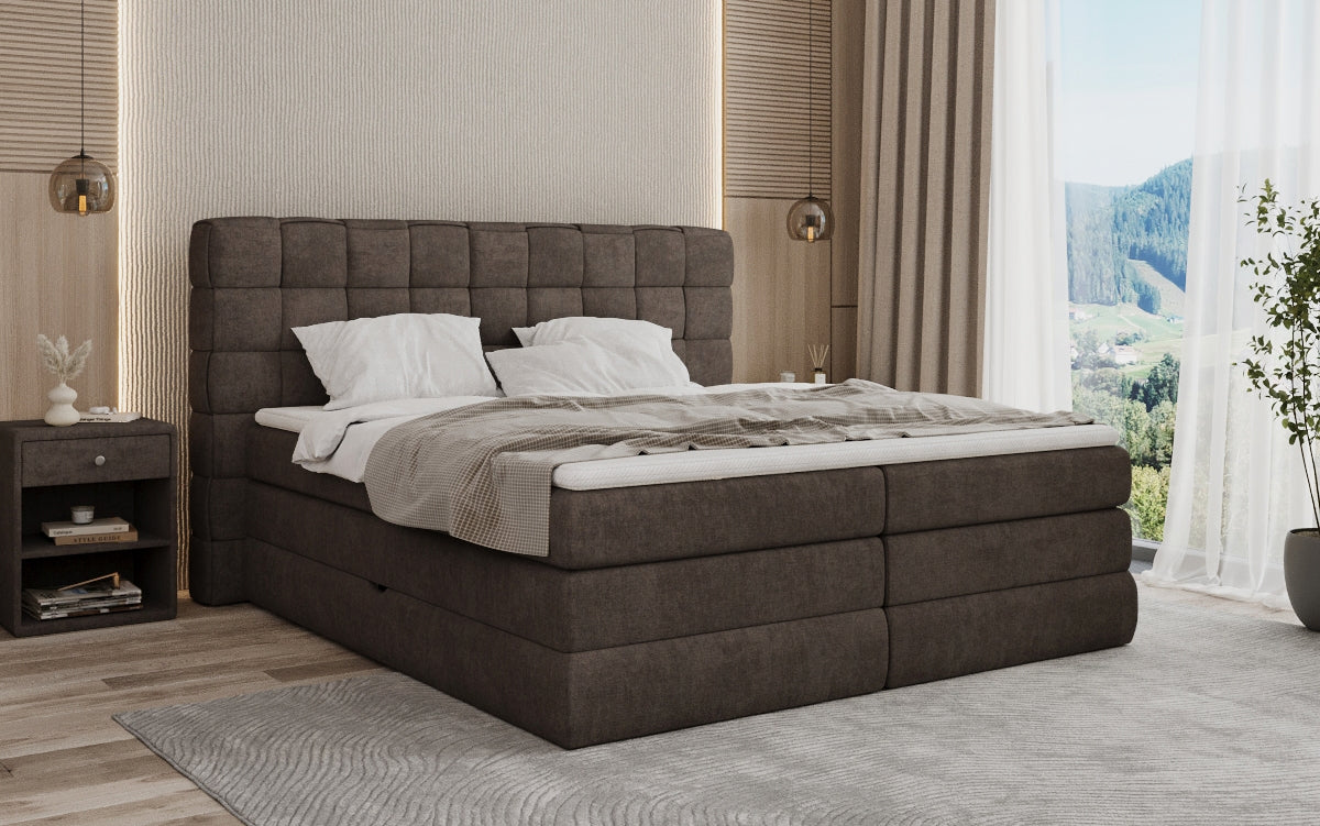 Boxspringbett Trama mit Stauraum in Stoff