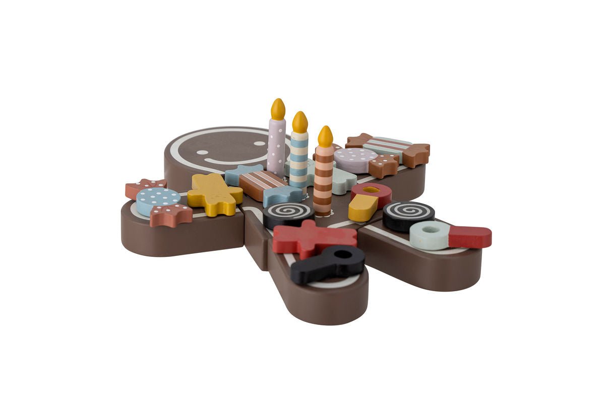 Detská herná súprava Mona – narodeninová torta z dreva s suchým zipsom na sladkosti a sviečky