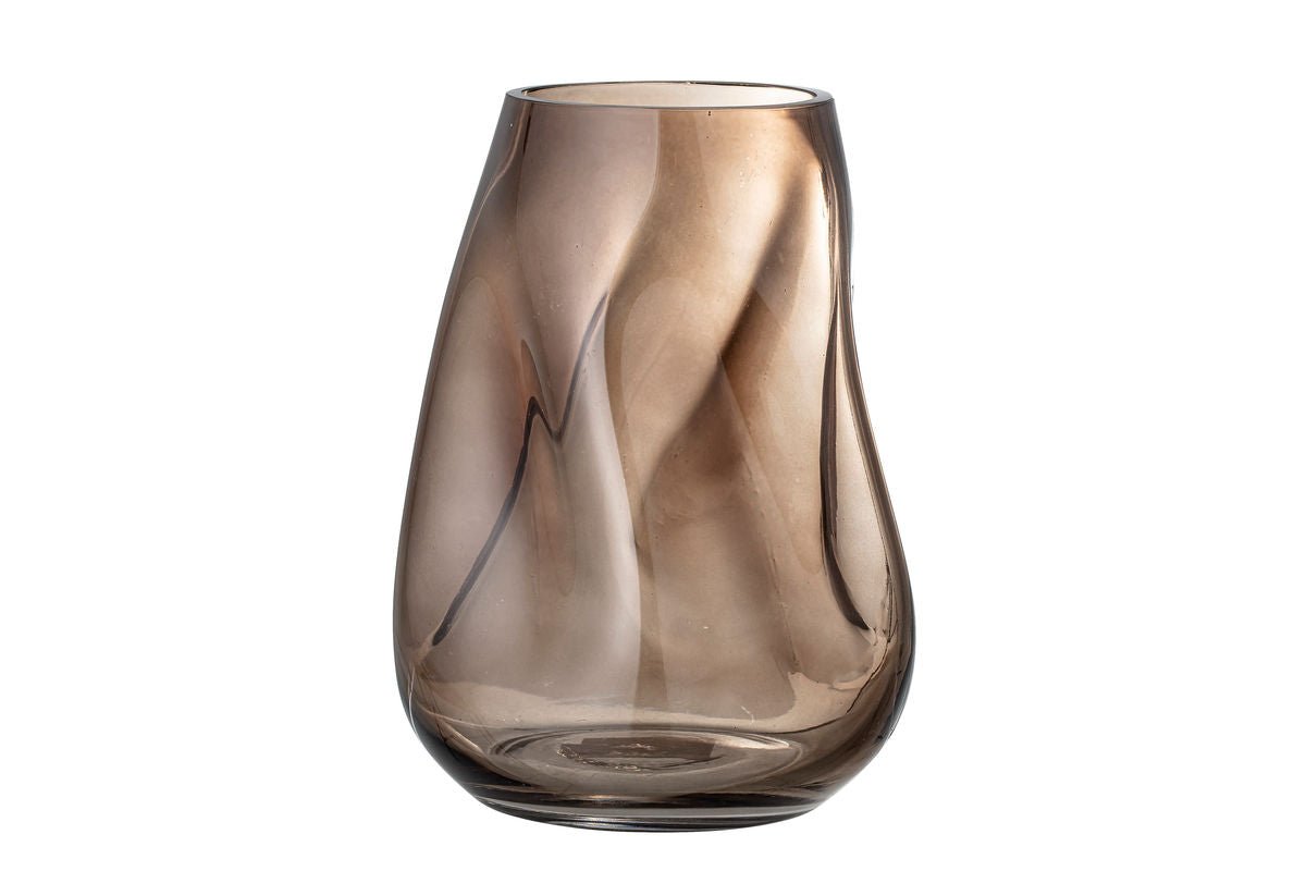 Váza "Nirvana" - hnedá dekoratívna váza zo skla