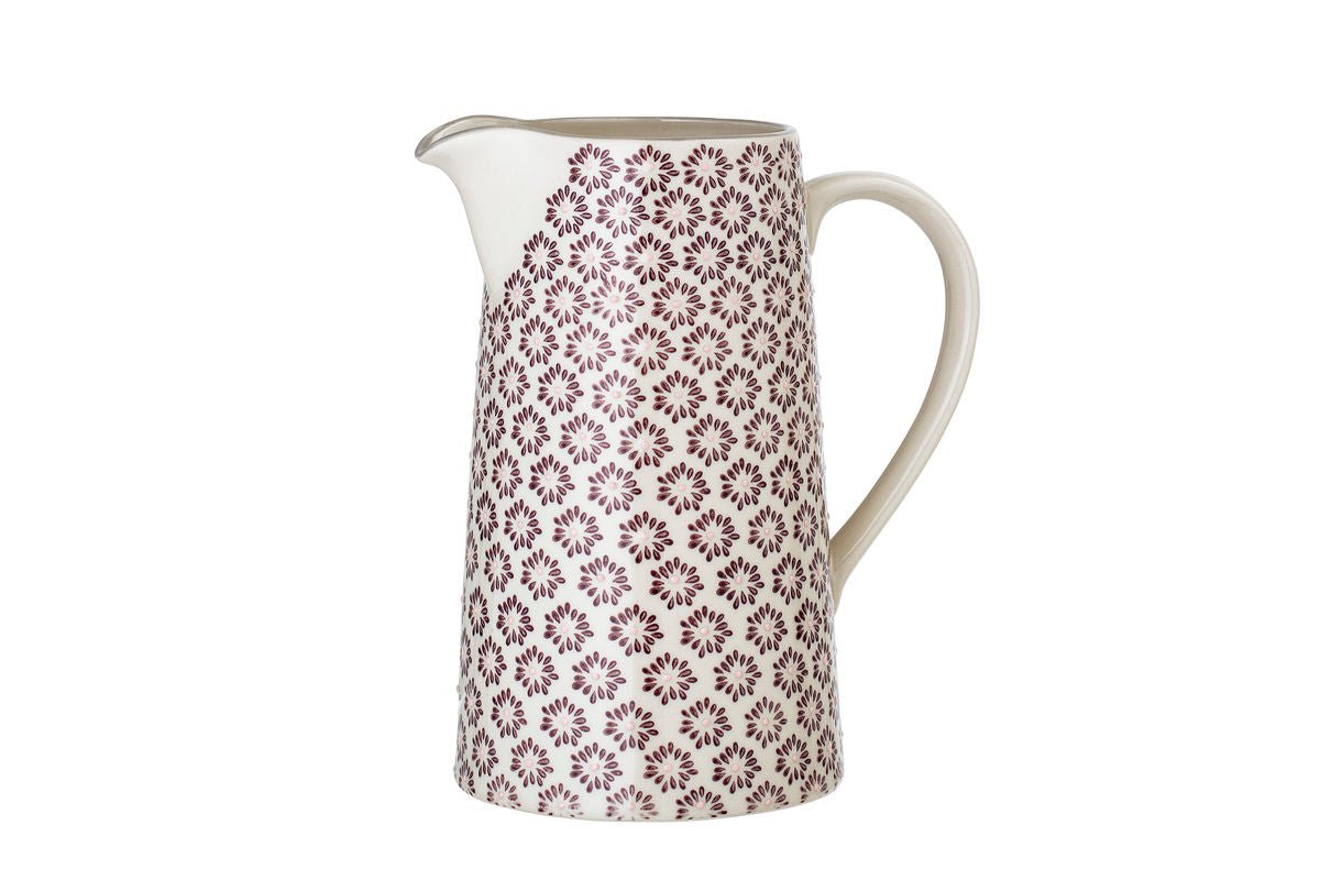 Krug Sabi – kameninová nádoba s ručne maľovanými detailmi vo fialovej farbe