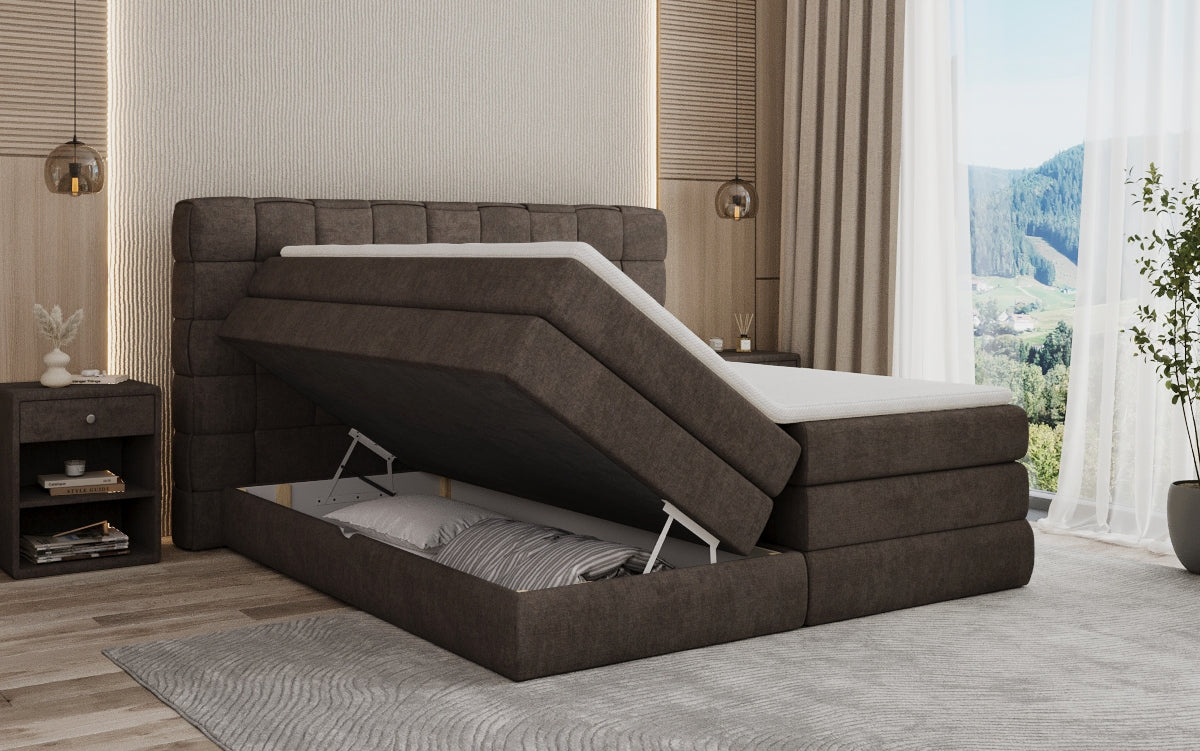 Boxspringbett Trama mit Stauraum in Stoff