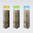 Minecraft LED fakľa s nástenným držiakom – Nabíjateľná a originálny pixelový dizajn