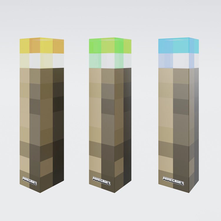 Minecraft LED fakľa s nástenným držiakom – Nabíjateľná a originálny pixelový dizajn