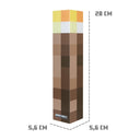 Minecraft LED fakľa s nástenným držiakom – Nabíjateľná a originálny pixelový dizajn
