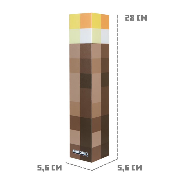 Minecraft LED fakľa s nástenným držiakom – Nabíjateľná a originálny pixelový dizajn