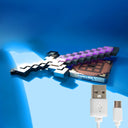 LED stolová lampa Minecraft Netherite Sword – s akumulátorom a zmenou farby