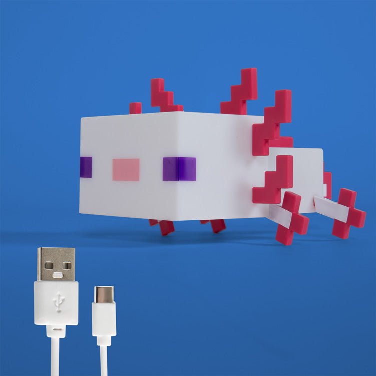 Minecraft LED stolná lampa „Axolotl“ – s batériou a USB-C