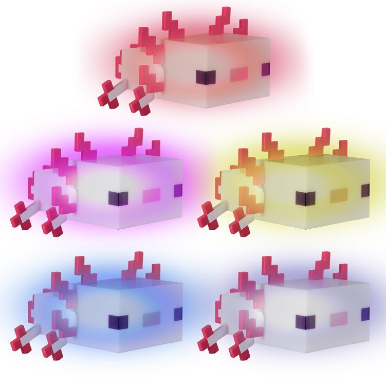 Minecraft LED stolná lampa „Axolotl“ – s batériou a USB-C