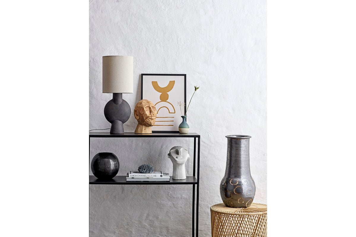 Stolná lampa Savage - matná čierna terakotová lampa