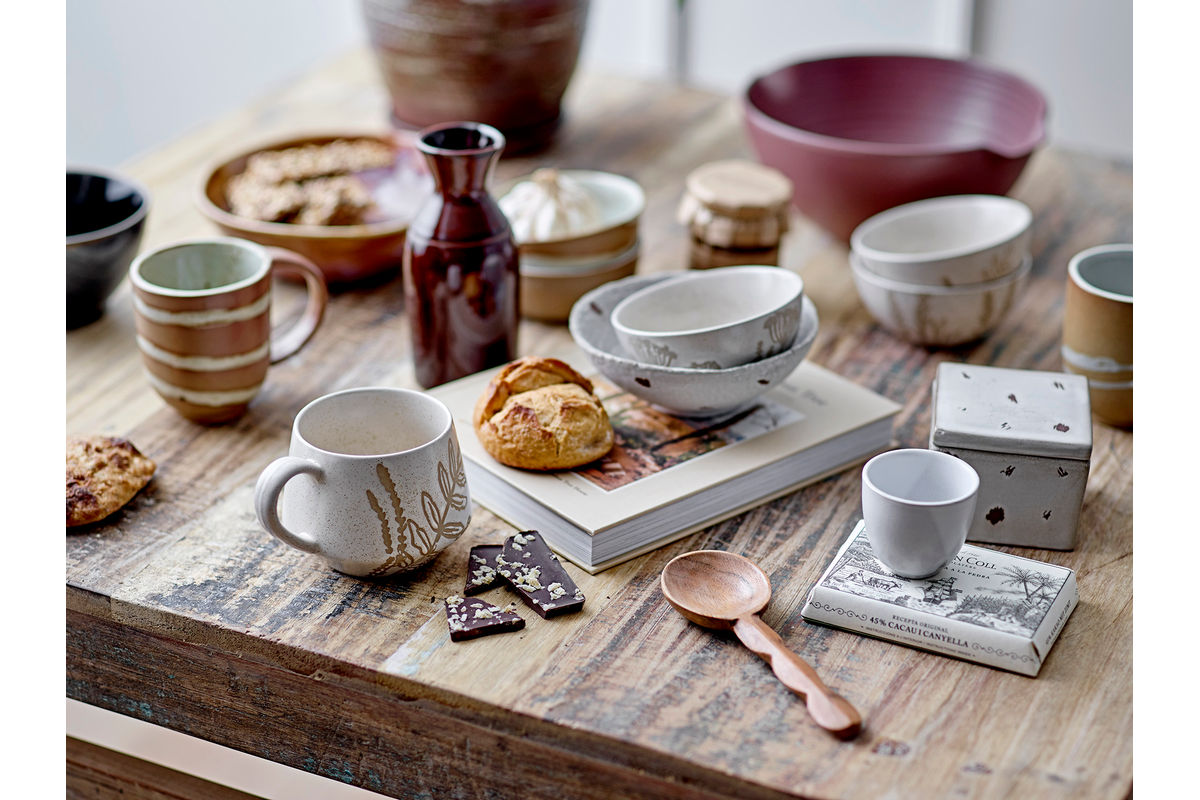 Súprava misiek Florina – kameninové s kvetinovou dekoráciou (3-dielna)