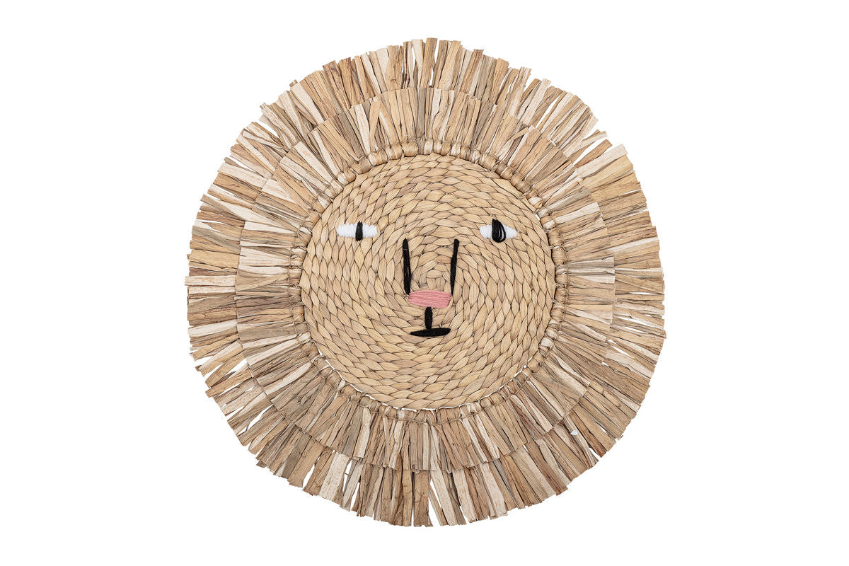 Nástenná dekorácia Davido - ručne pletený lev z vodnej hyacinty do detskej izby