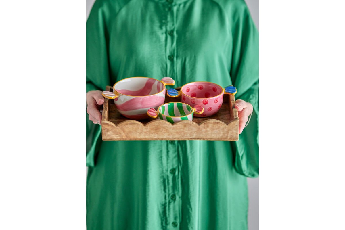 Súprava mis Pelang – ručne maľovaná kamenina v pestrých farbách (súprava 3 ks)