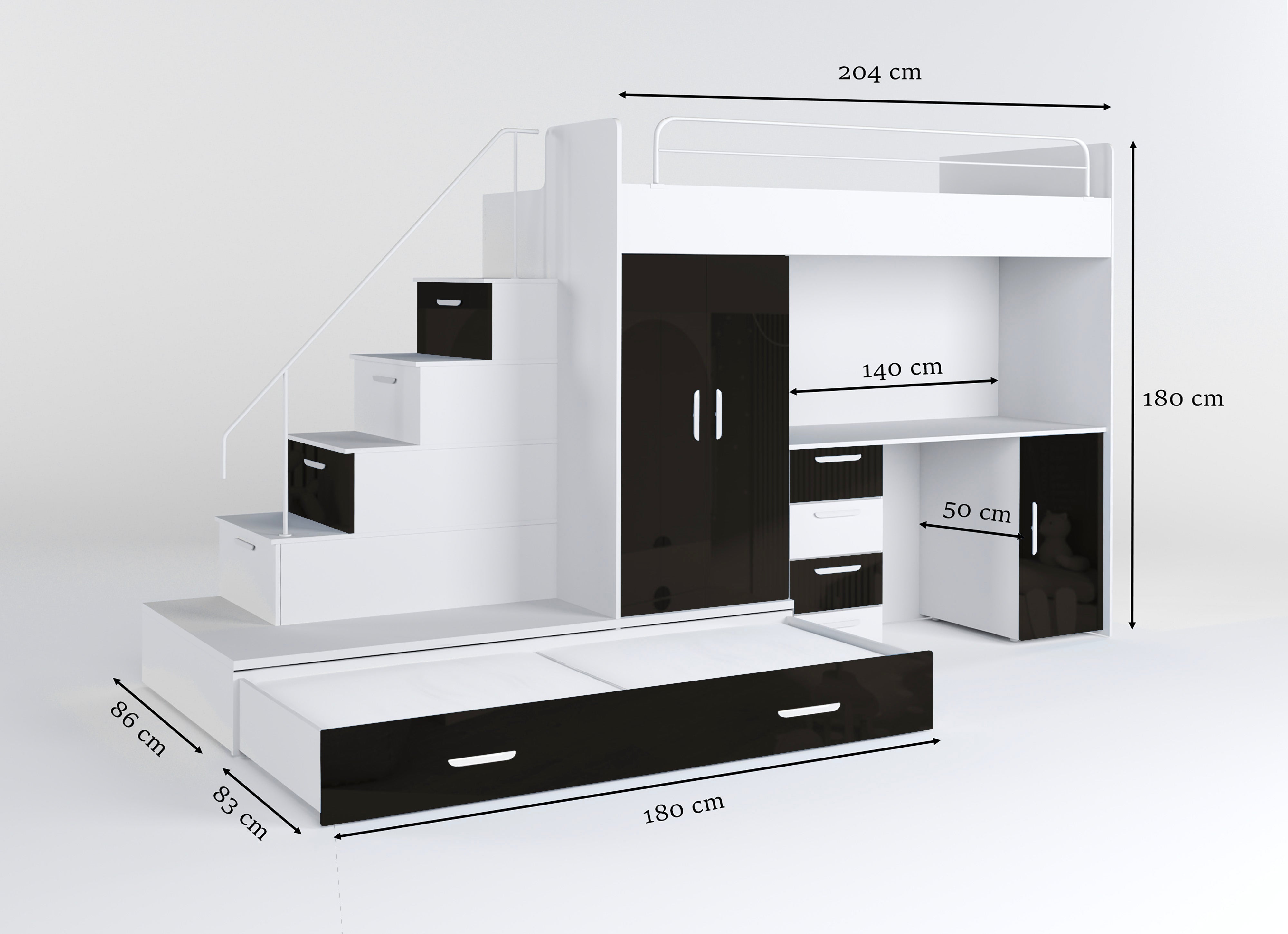 Detská vyvýšená posteľ Adventure