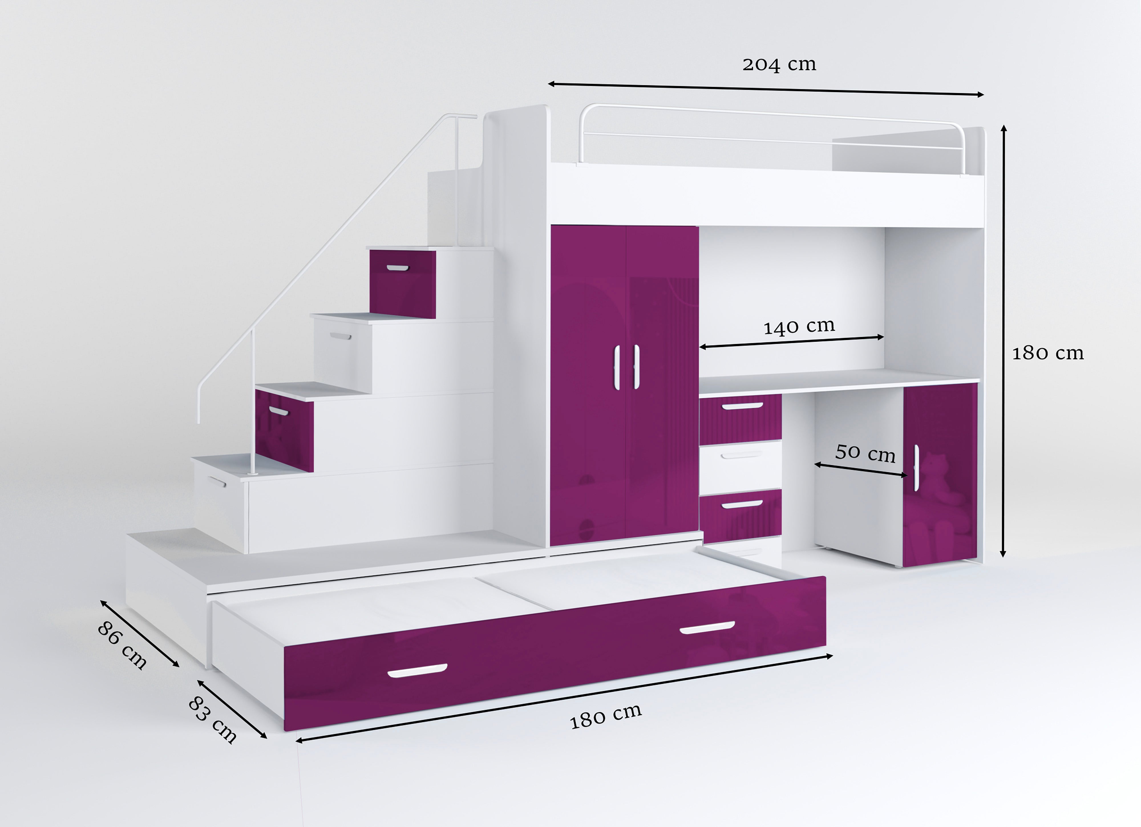 Detská vyvýšená posteľ Adventure