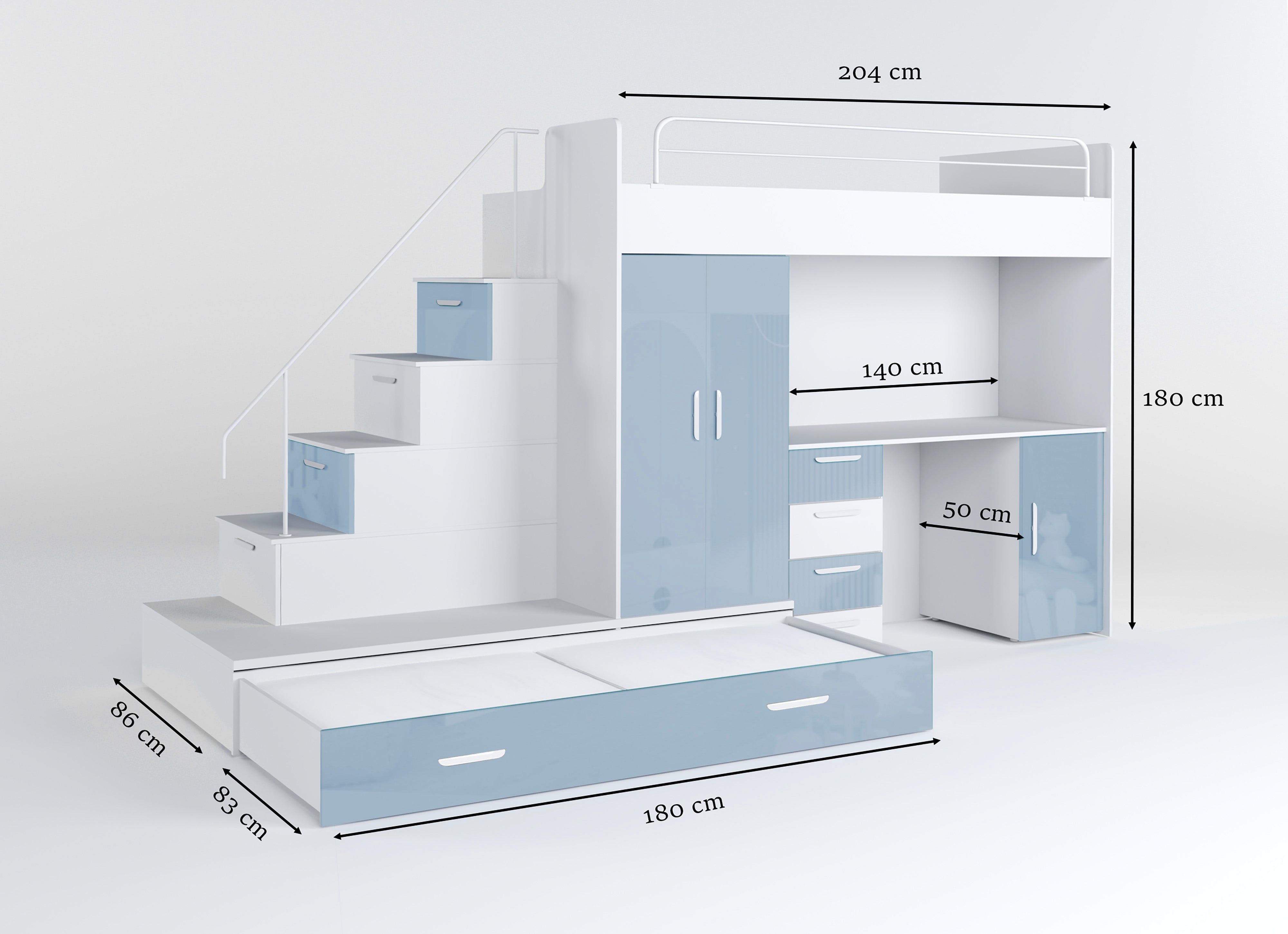 Detská vyvýšená posteľ Adventure