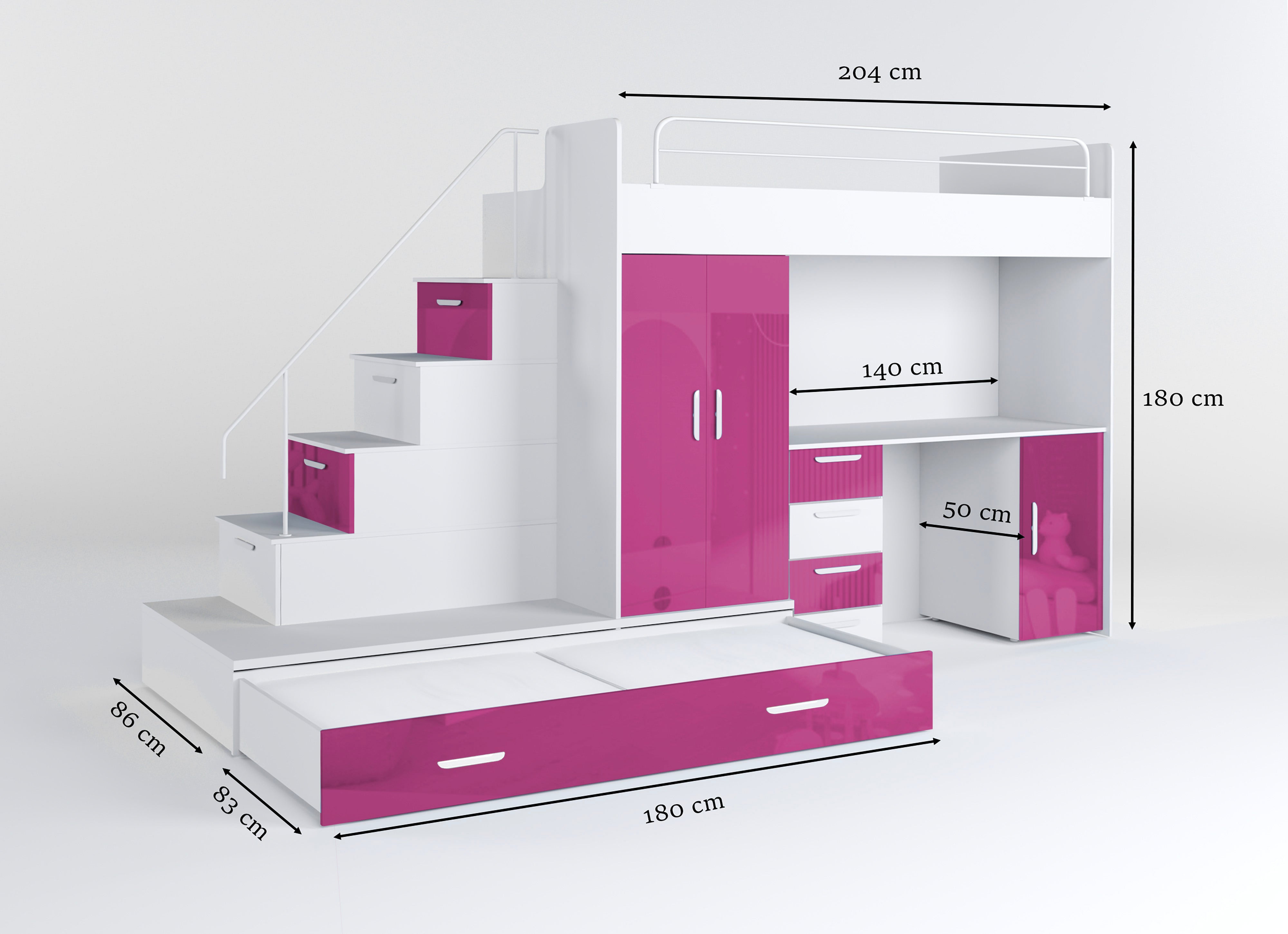 Detská vyvýšená posteľ Adventure