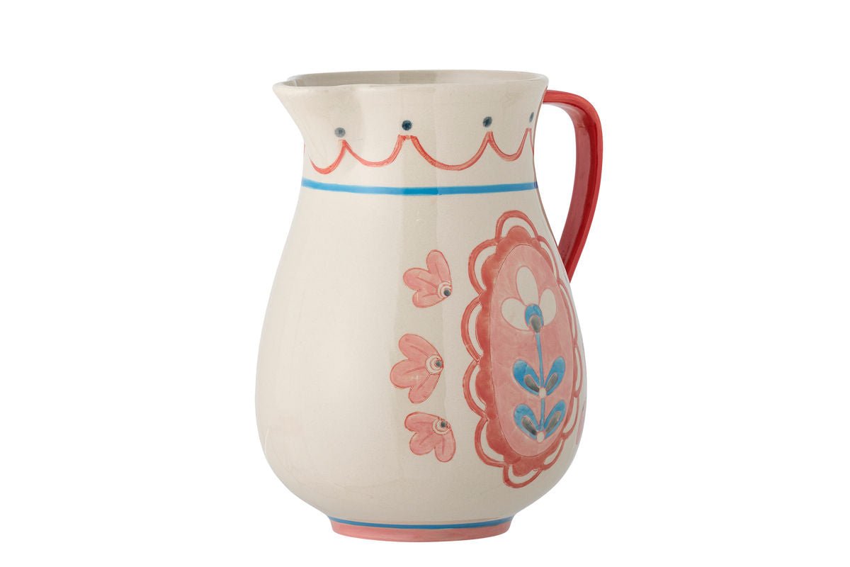 Krug Miren – handdekoriertes Steingut mit Blumenmotiv