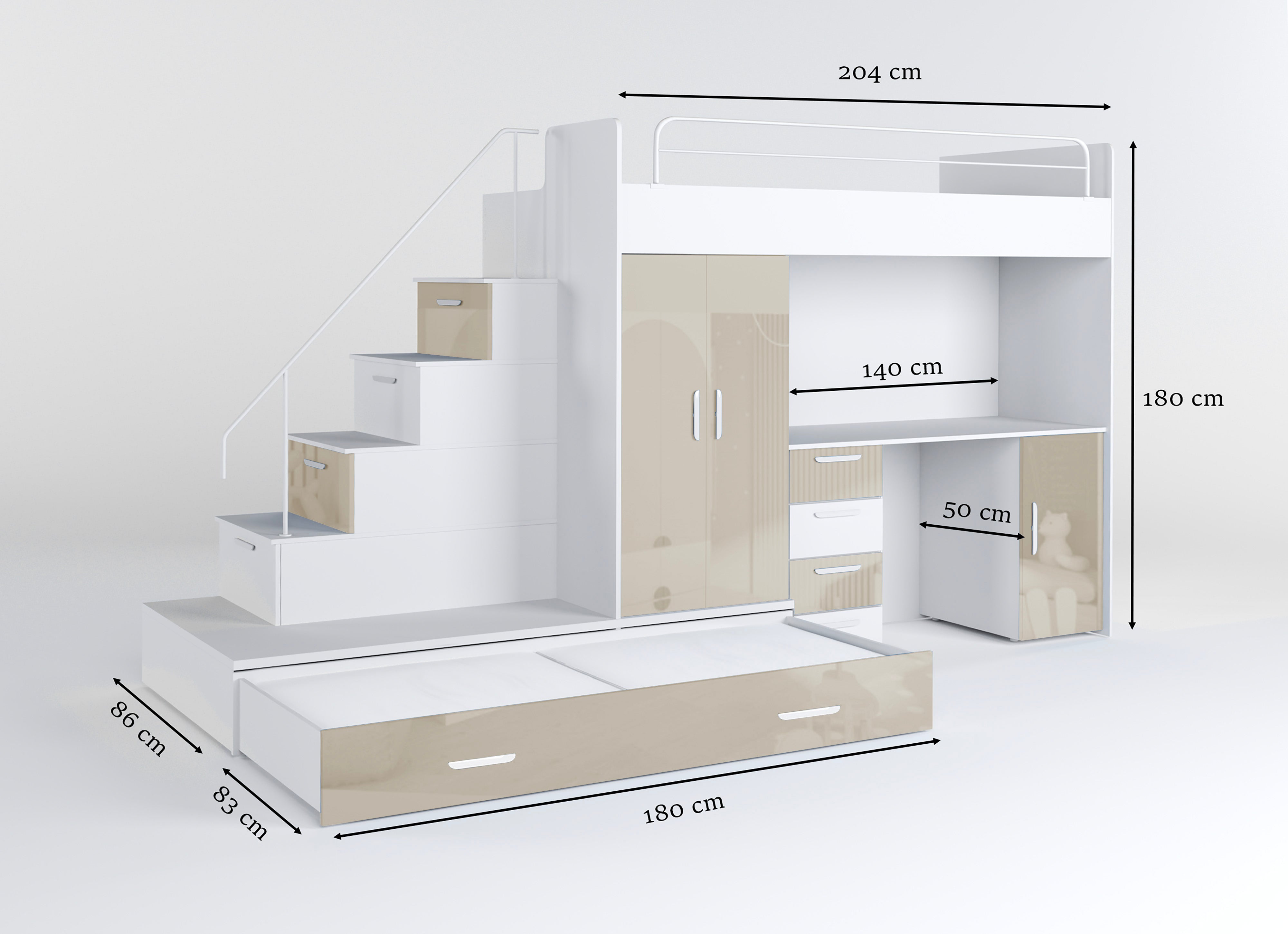 Detská vyvýšená posteľ Adventure