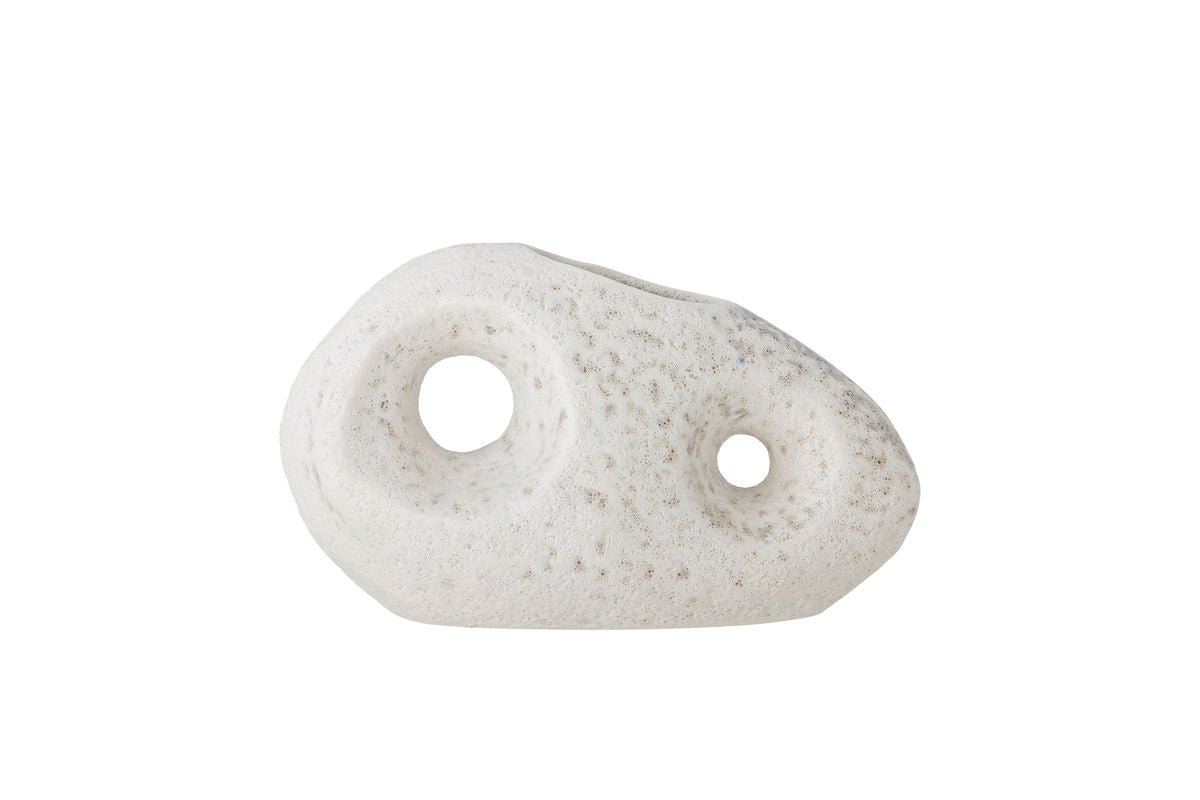 Váza Zola - Bielá, z kameniny, široká