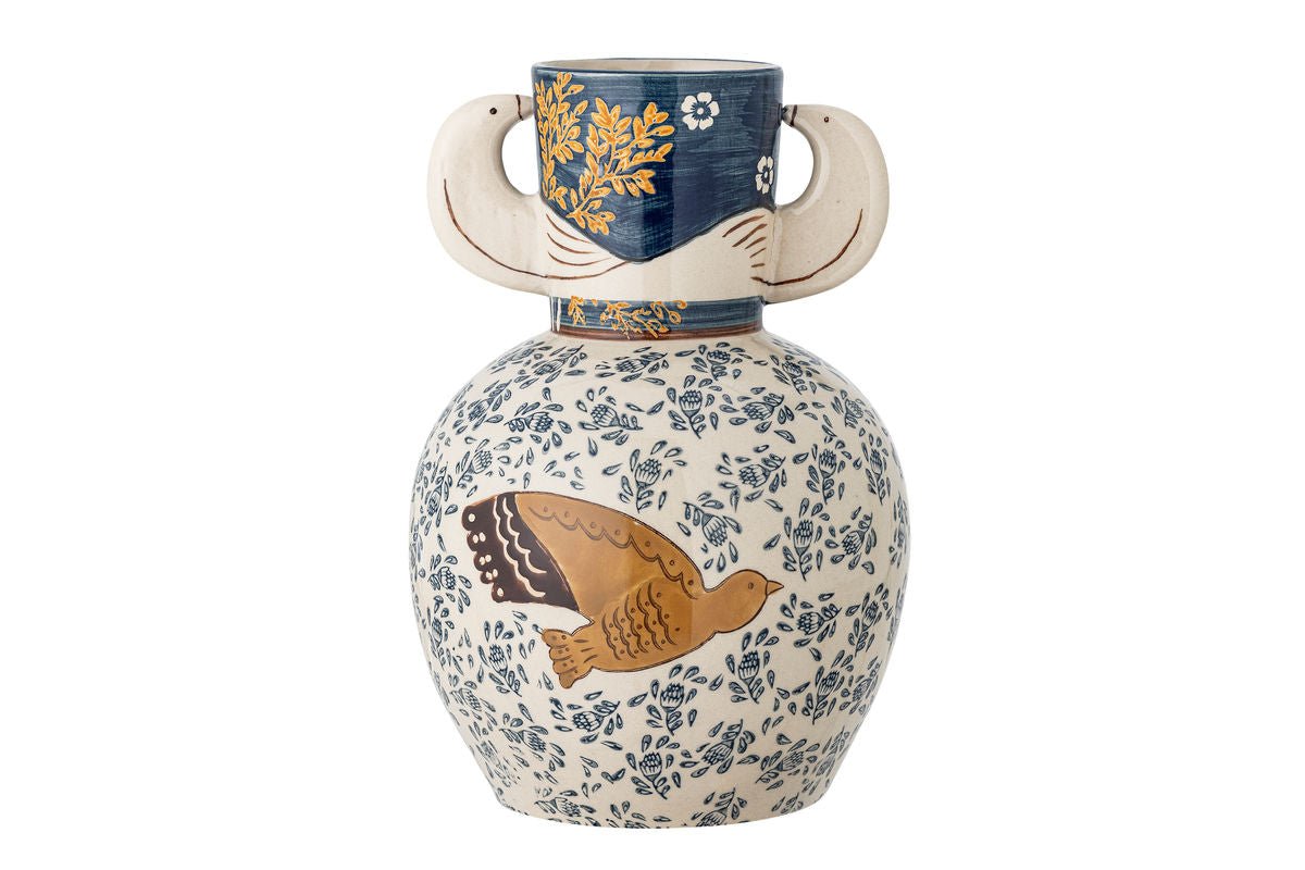 Vase „Granny“ – Steingut mit Gemälde