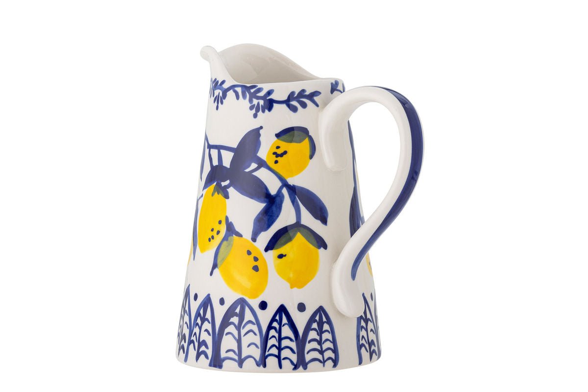 Krug Limonéa – handdekoriertes Steingut in Blau