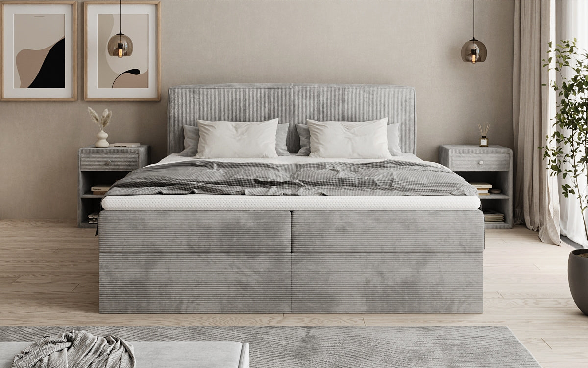 Boxspringbett Marea in Cord mit Stauraum