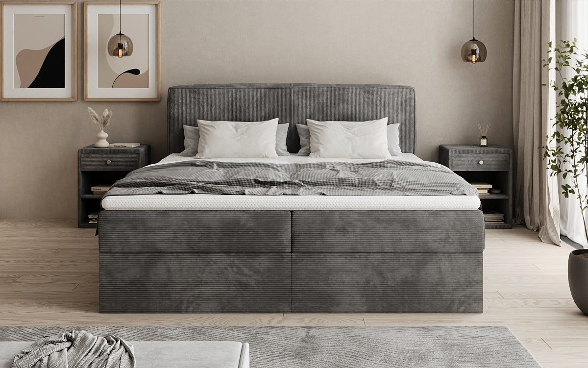 Boxspringbett Marea in Cord mit Stauraum