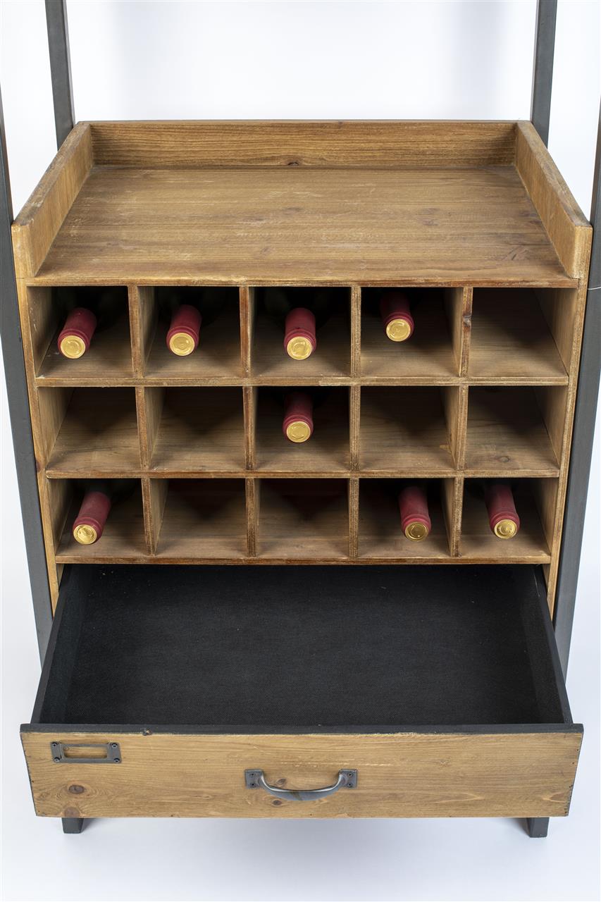 Weinschrank Edgar – aus Kiefernholz in Braun
