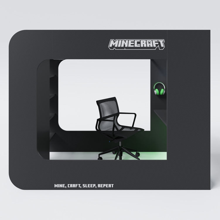 Herná poschodová posteľ Minecraft „BaseCamp XL“ s písacím stolom a policou