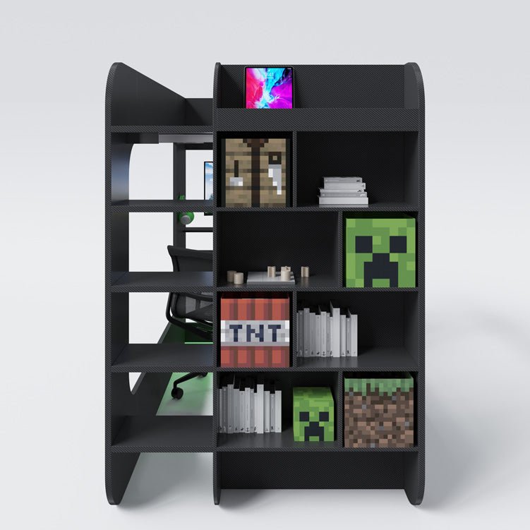 Herná poschodová posteľ Minecraft „BaseCamp XL“ s písacím stolom a policou