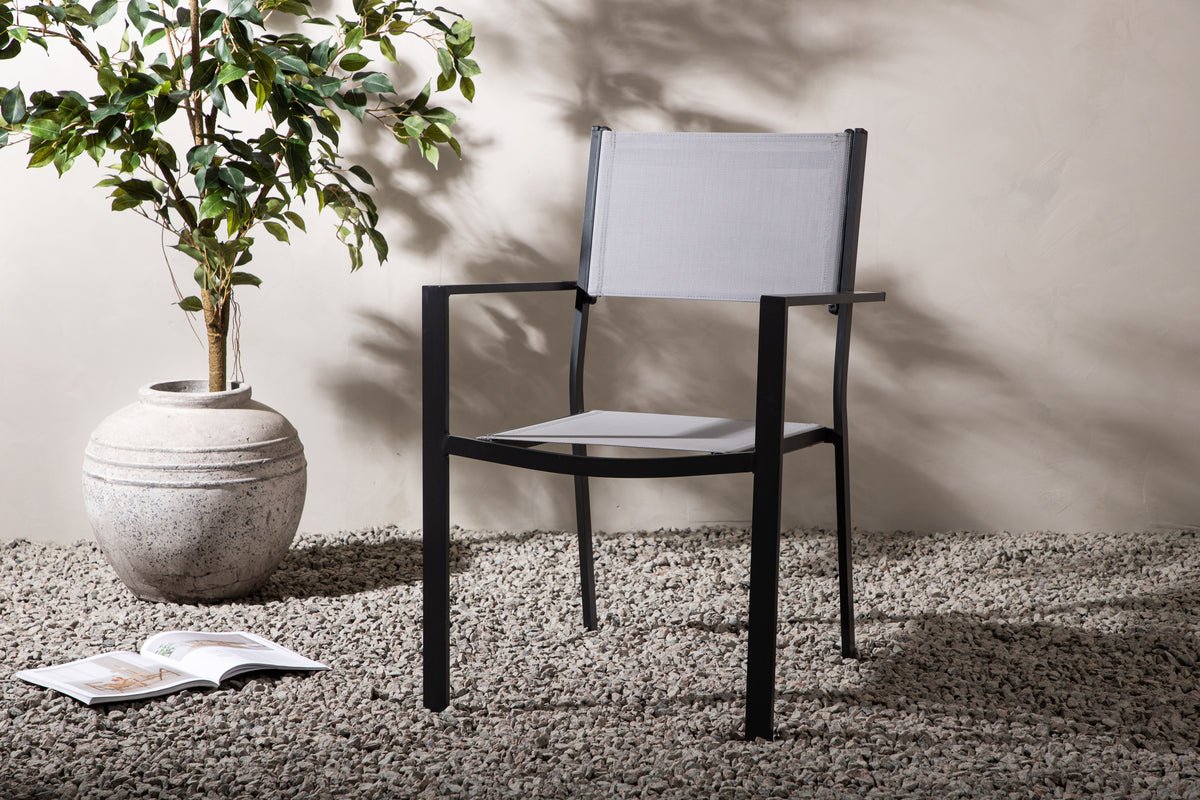 Sada 2 ks - Záhradná stolička Karibik z hliníka/textilénu