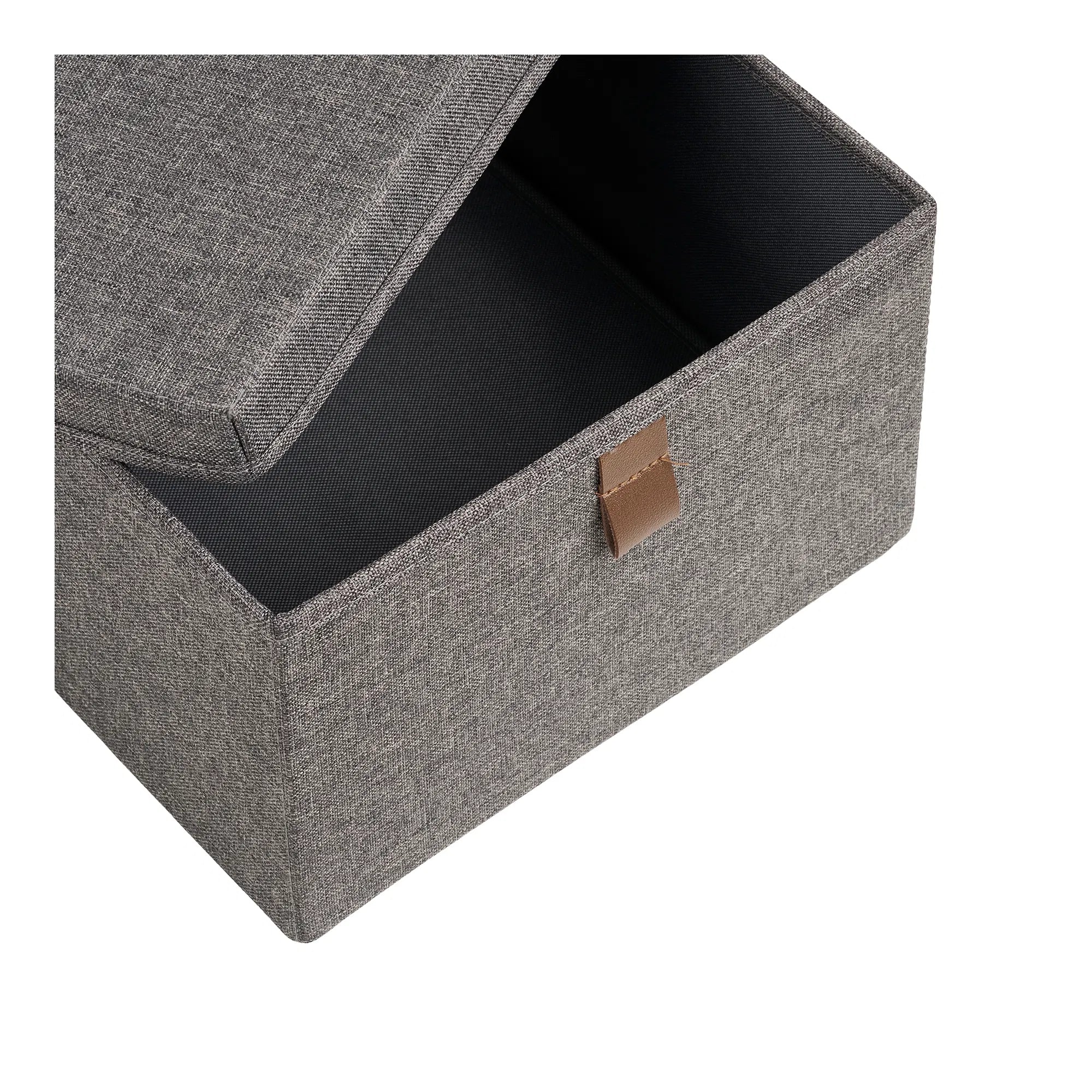 Aufbewahrungsbox Velmoria - in grau mit Deckel (3er Set)
