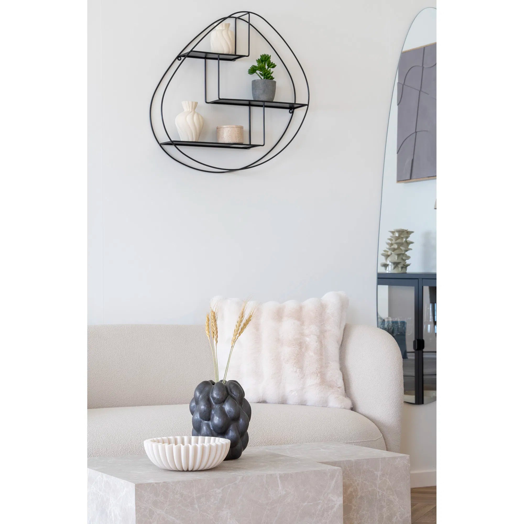 Schale „Mirella“ – Beige Polyresin-Design