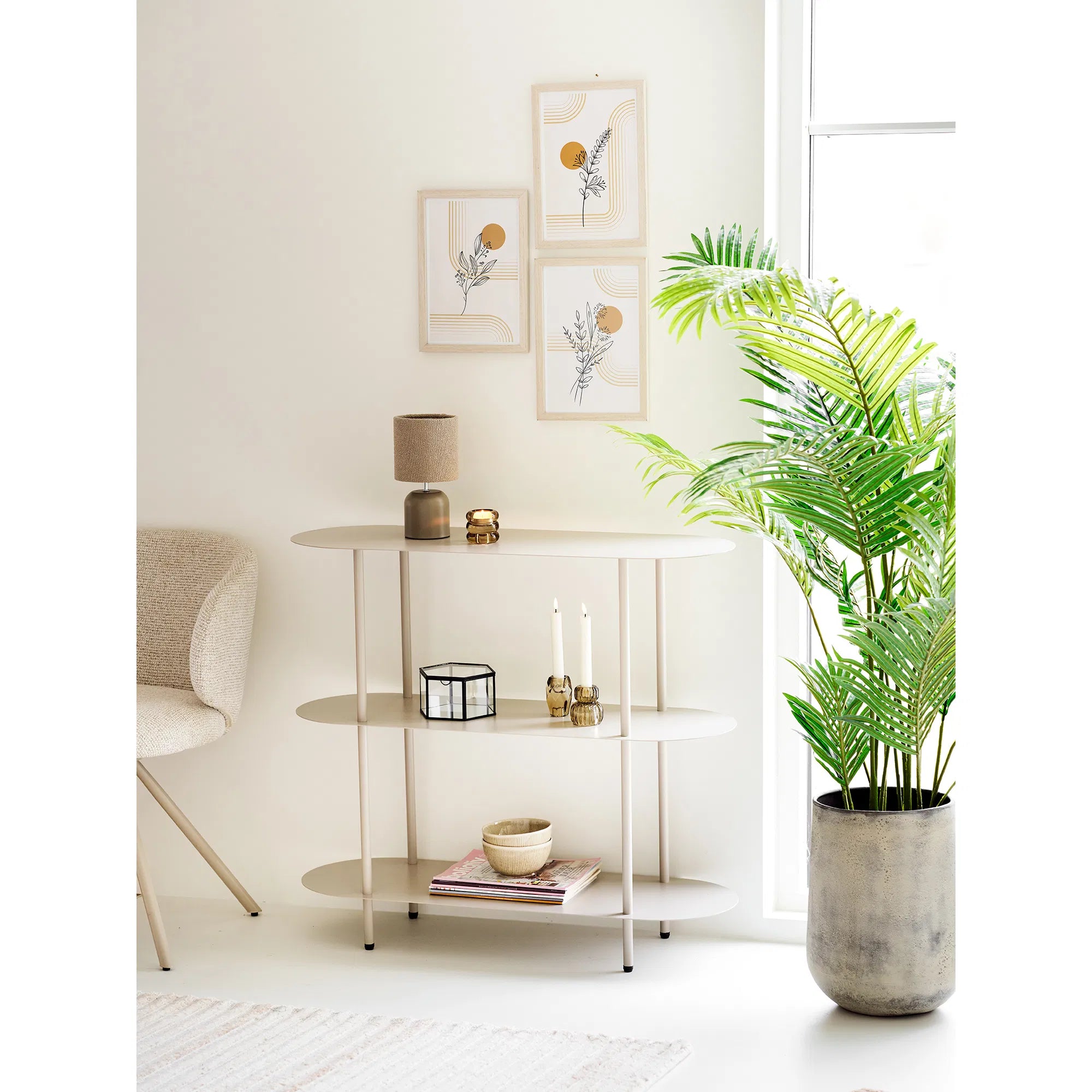 Váza Narvella - z kovu v antickom béžovom vzhľade (sada 2 ks)