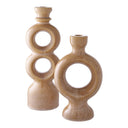 Kerzenhalter-Set Anello Duo – Keramik in Braun