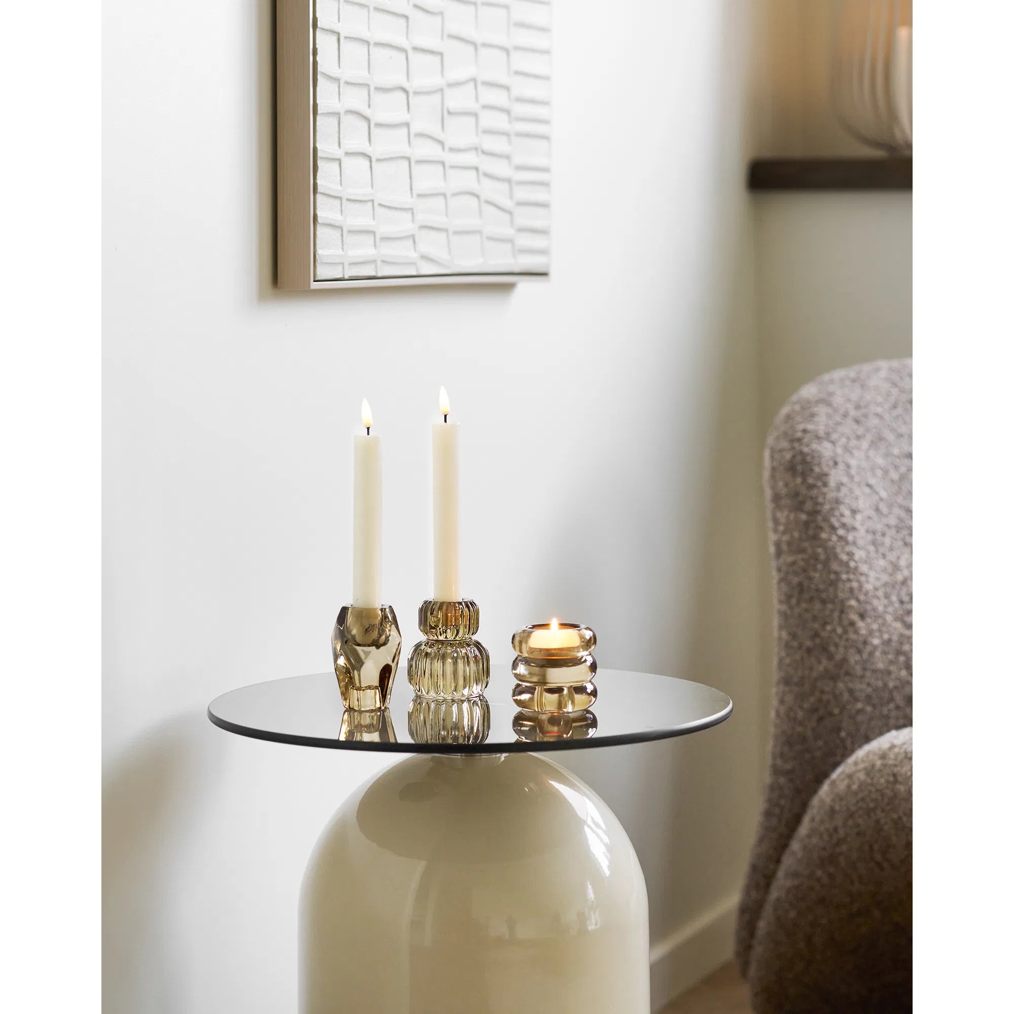 Držiak na sviečky Norviera – vyrobený zo skla (sada 3 ks)