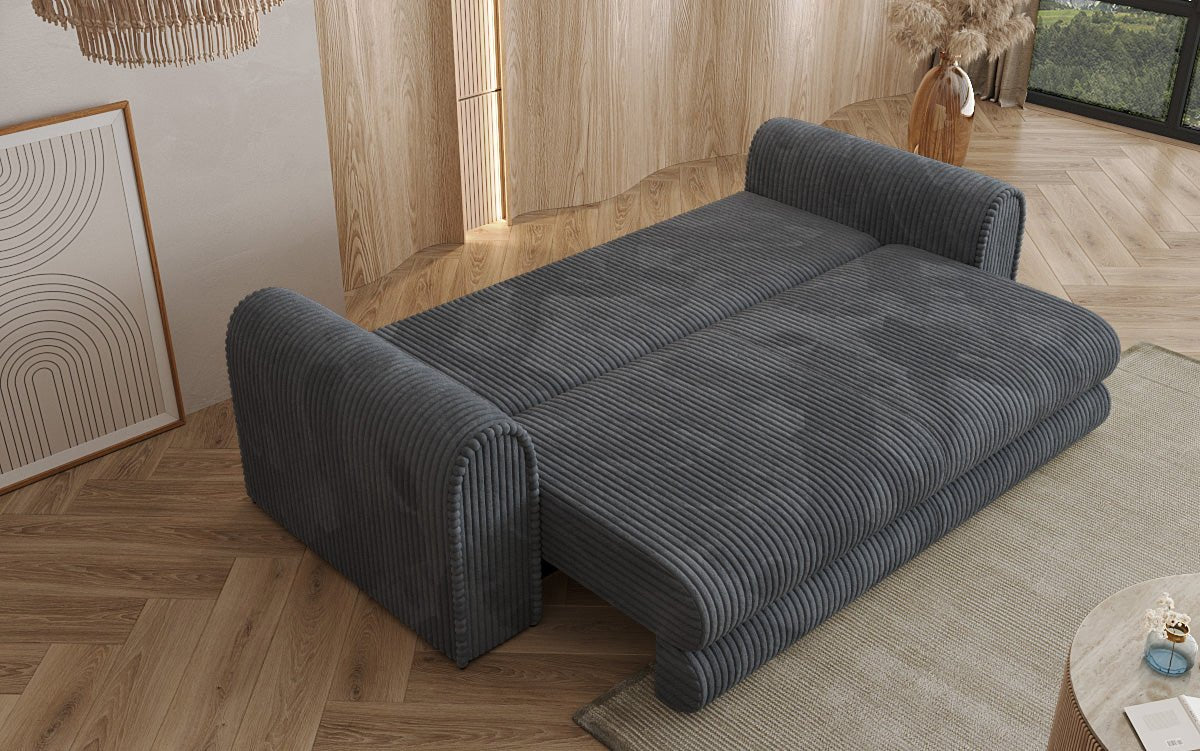 Dizajnová pohovka Lil Buddy 3-miestna s rozkladacou funkciou a úložným priestorom v širokom kordovom materiáli