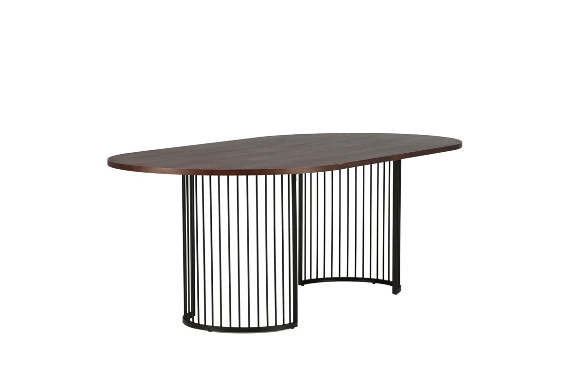 Jedálenský stôl Manolo - oválny jedálenský stôl s doskou v Czarny a orechovom prevedení