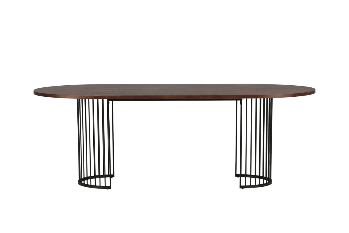 Jedálenský stôl Manolo - oválny jedálenský stôl s doskou v Czarny a orechovom prevedení