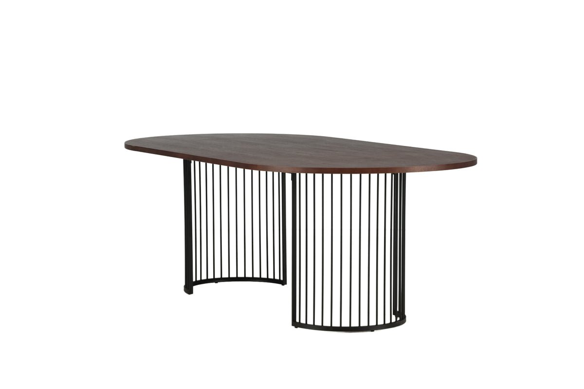 Jedálenský stôl Manolo - oválny jedálenský stôl s doskou v Czarny a orechovom prevedení